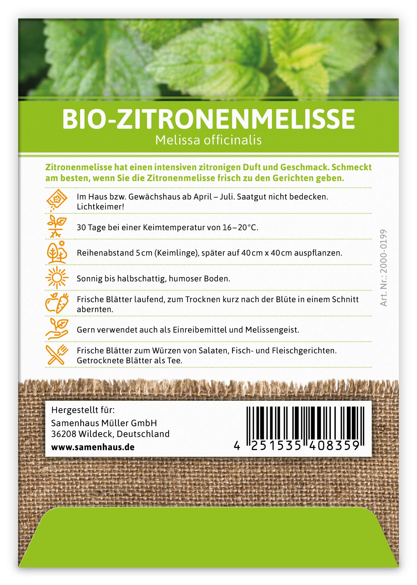 Artikelbild 2 von "BIO Zitronenmelisse" aus der Kategorie Melissensamen