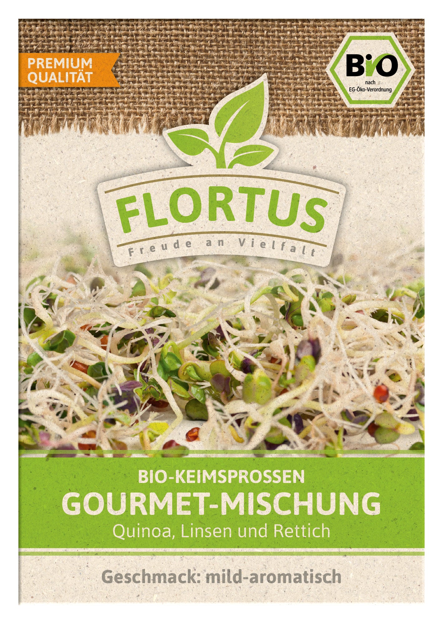 Artikelbild 1 von "BIO Keimsprossen Gourmet-Mischung (Quinoa, Linsen und Rettich)"