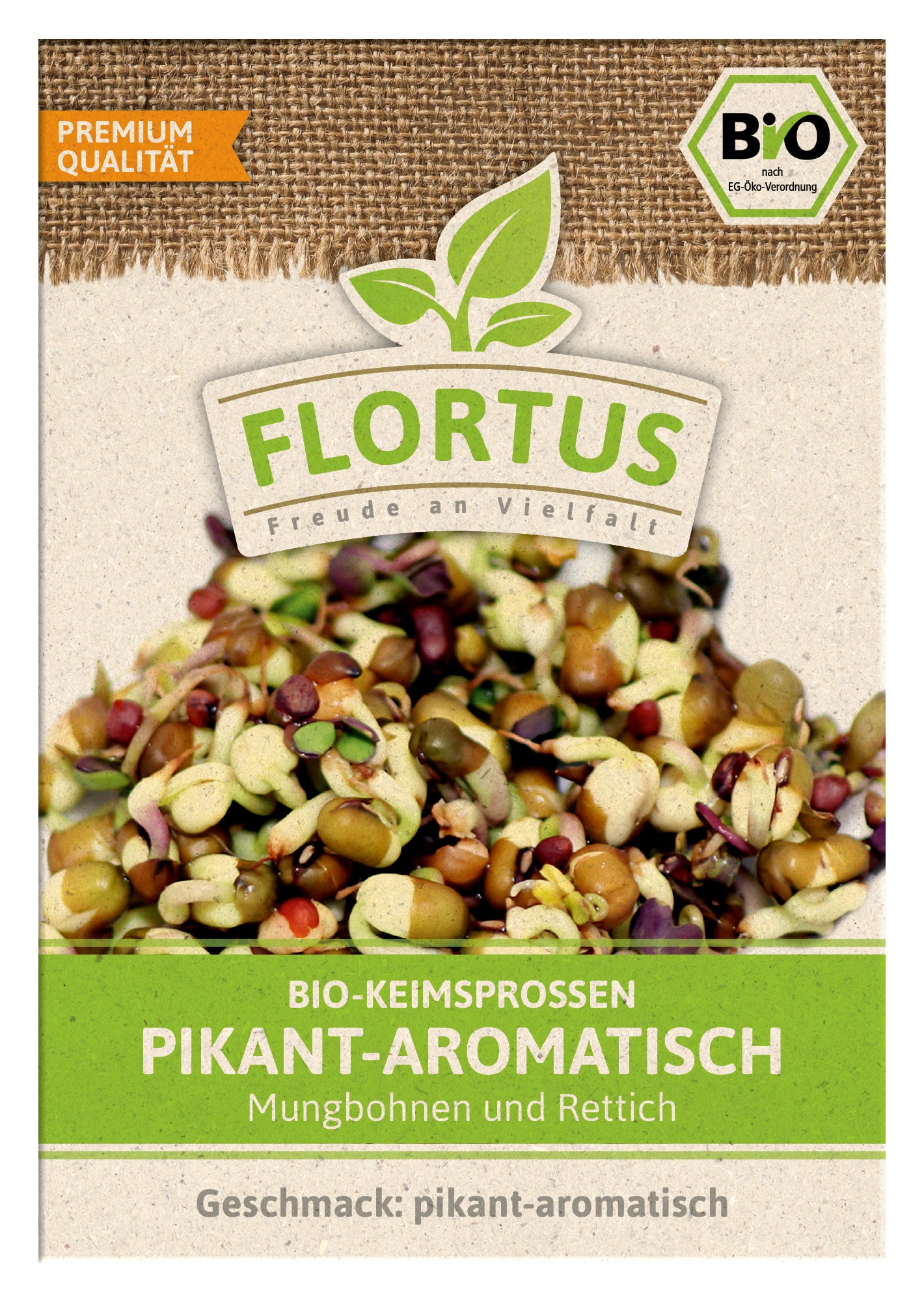 Artikelbild 1 von "BIO Keimsprossen Pikant-Aromatisch (Mungbohnen und Rettich)"