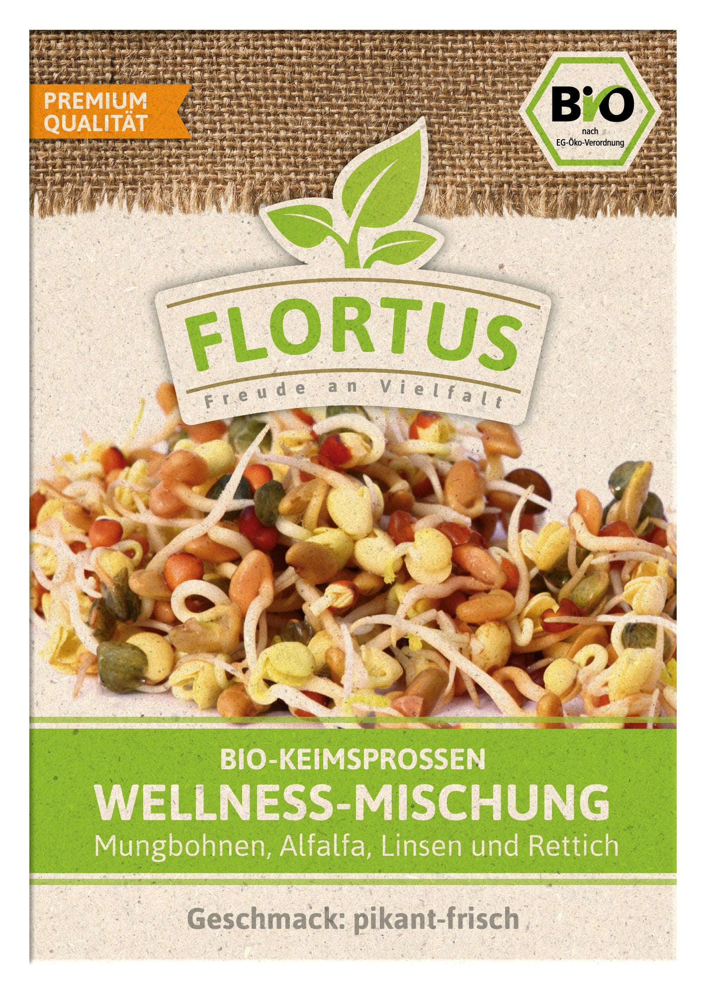 Artikelbild 1 von "BIO Keimsprossen Wellness-Mischung (Mungbohnen, Alfalfa, Linsen und Rettich)"