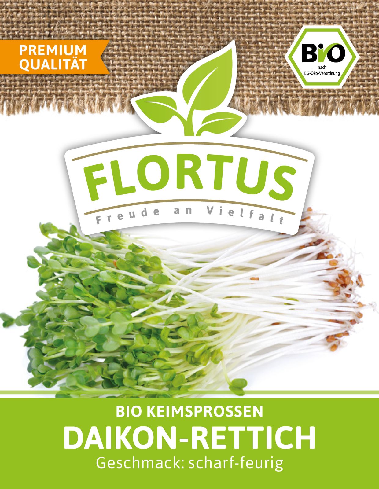 Keimsprossen Daikon-Rettich | BIO Keimsprossen von FLORTUS