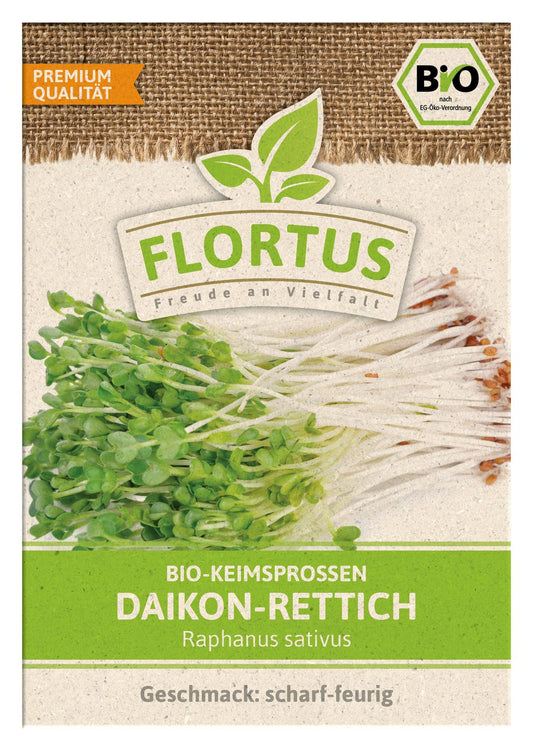 Keimsprossen Daikon-Rettich | BIO Keimsprossen von FLORTUS