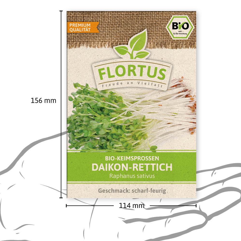 Keimsprossen Daikon-Rettich | BIO Keimsprossen von FLORTUS