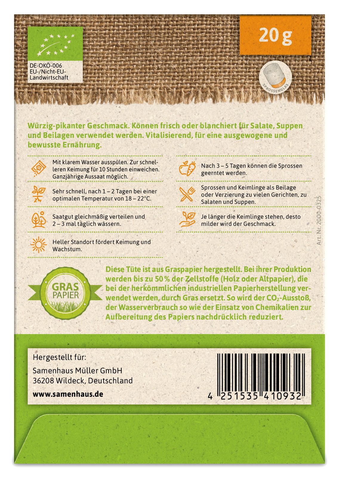 Keimsprossen Brokkoli | BIO Keimsprossen von FLORTUS