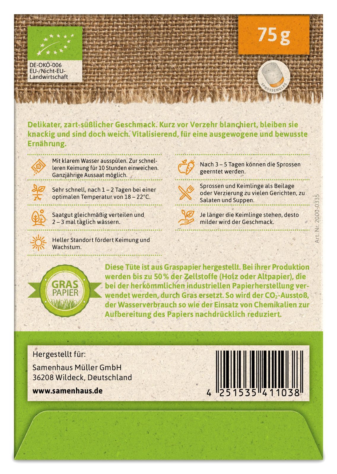 Keimsprossen Mungbohnen | BIO Keimsprossen von FLORTUS