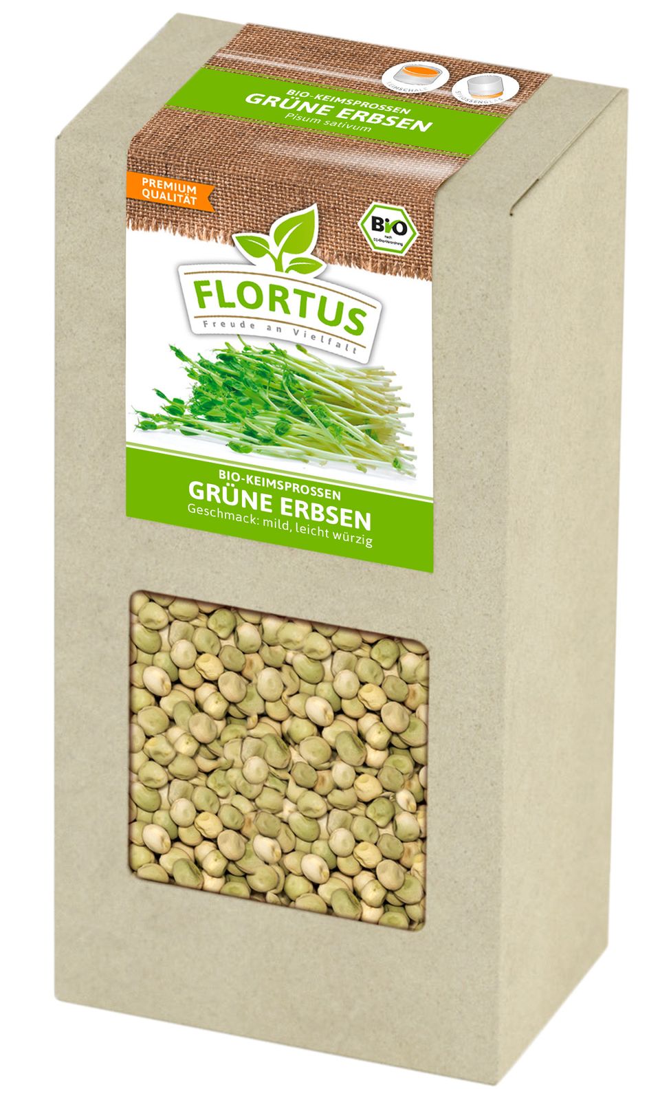 Keimsprossen Grüne Erbse | BIO Keimsprossen von FLORTUS