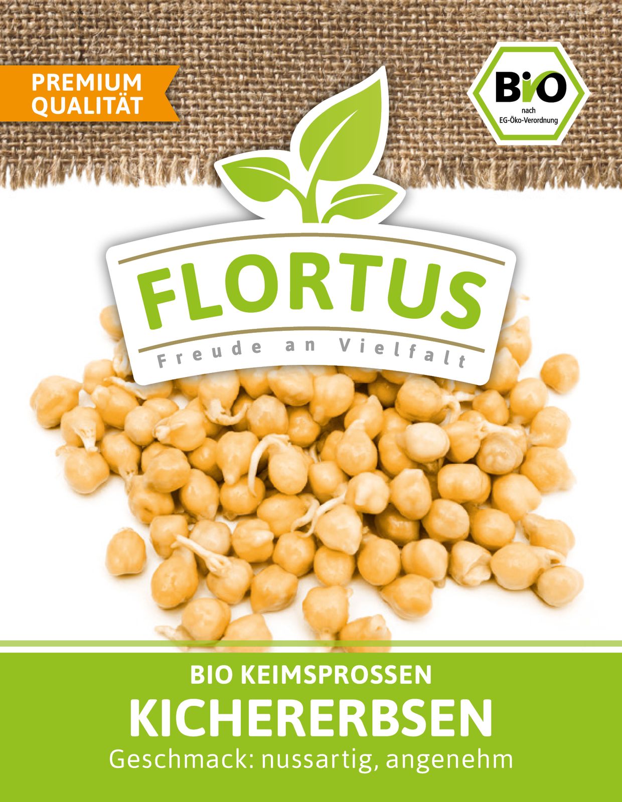 Keimsprossen Kichererbse | BIO Keimsprossen von FLORTUS