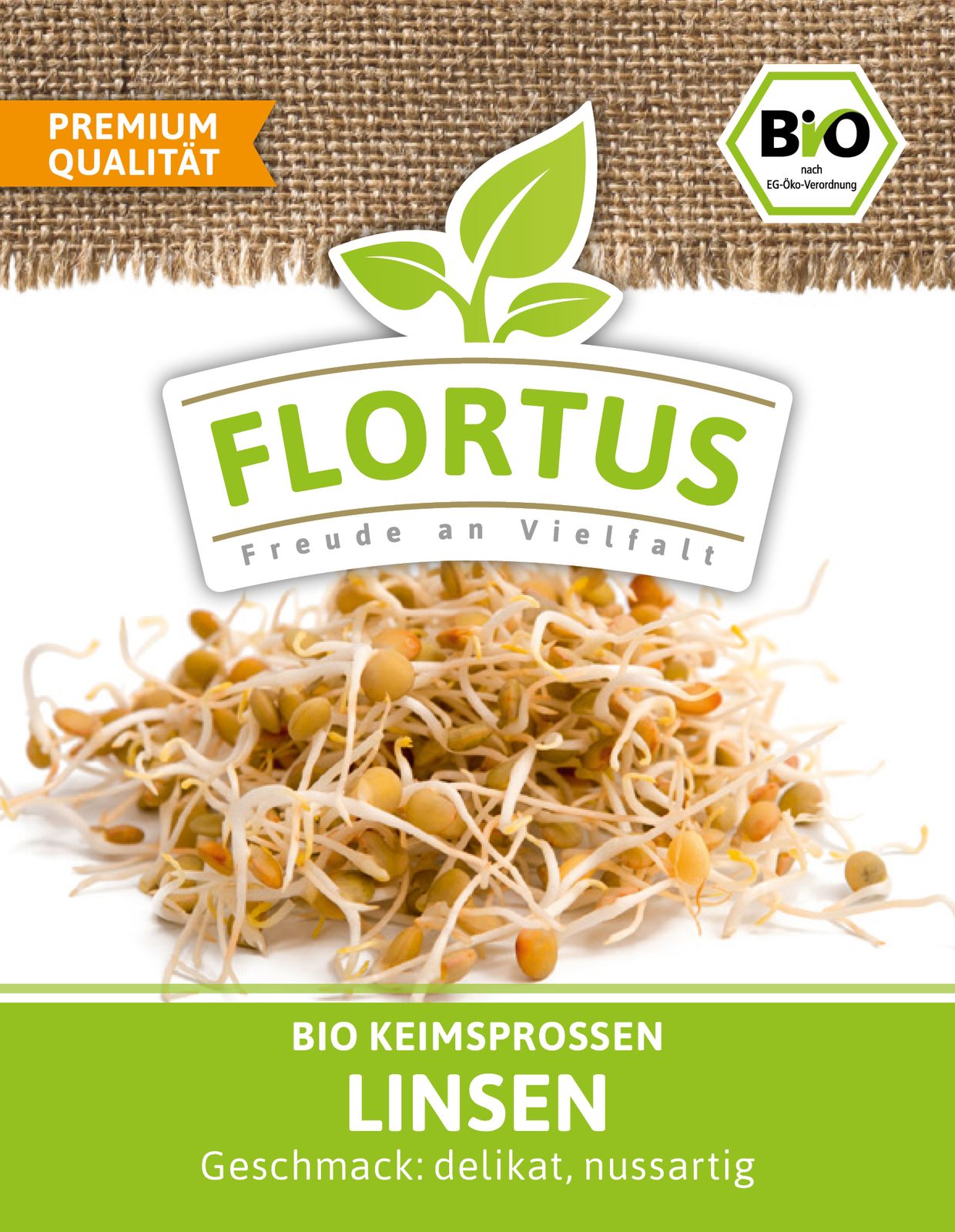 Keimsprossen Linse | BIO Keimsprossen von FLORTUS
