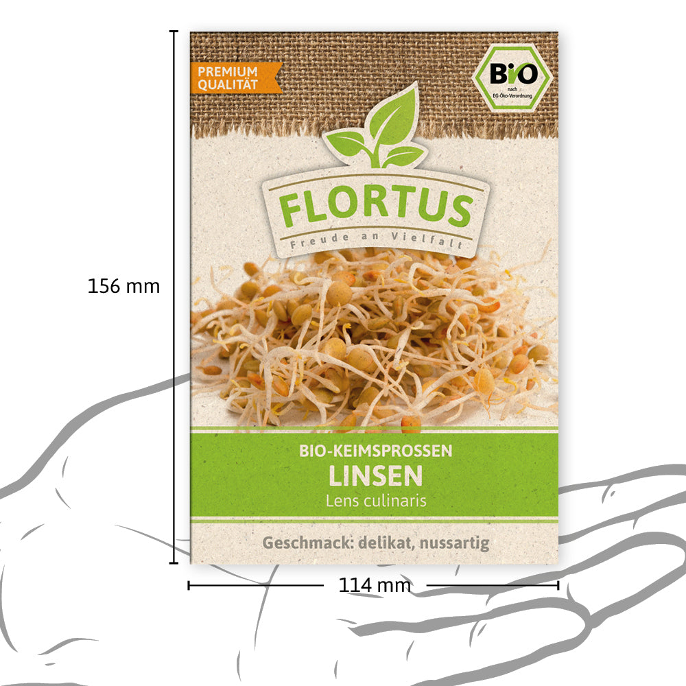 Keimsprossen Linse | BIO Keimsprossen von FLORTUS