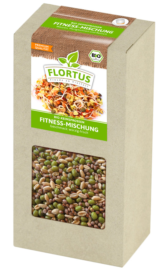 Keimsprossen Fitness-Mischung (Weizen, Mungbohnen und Rettich) (200 g) | BIO Keimsprossen von FLORTUS