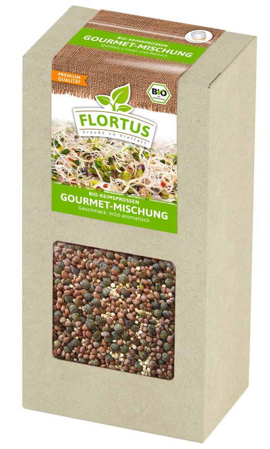 Keimsprossen Gourmet-Mischung (Quinoa, Linsen und Rettich) (200 g) | BIO Keimsprossen von FLORTUS