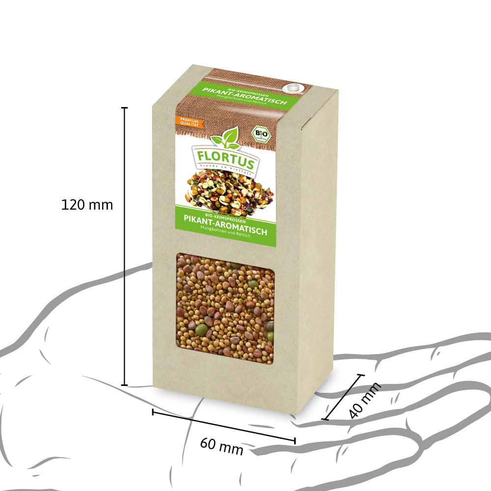 Keimsprossen Pikant-Aromatisch (Mungbohnen und Rettich) | BIO Keimsprossen von FLORTUS