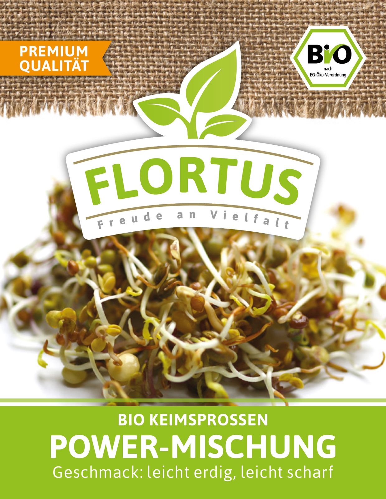 Keimsprossen Power-Mischung (Linsen, Senf und Bockshornklee) | BIO Keimsprossen von FLORTUS