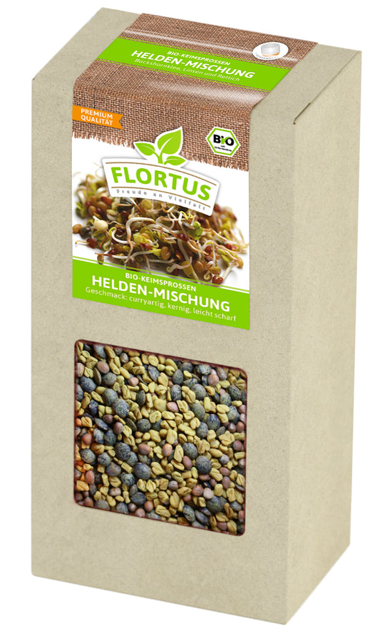 Keimsprossen Helden-Mischung (Bockshornklee, Linsen und Rettich) (200 g) | BIO Keimsprossen von FLORTUS