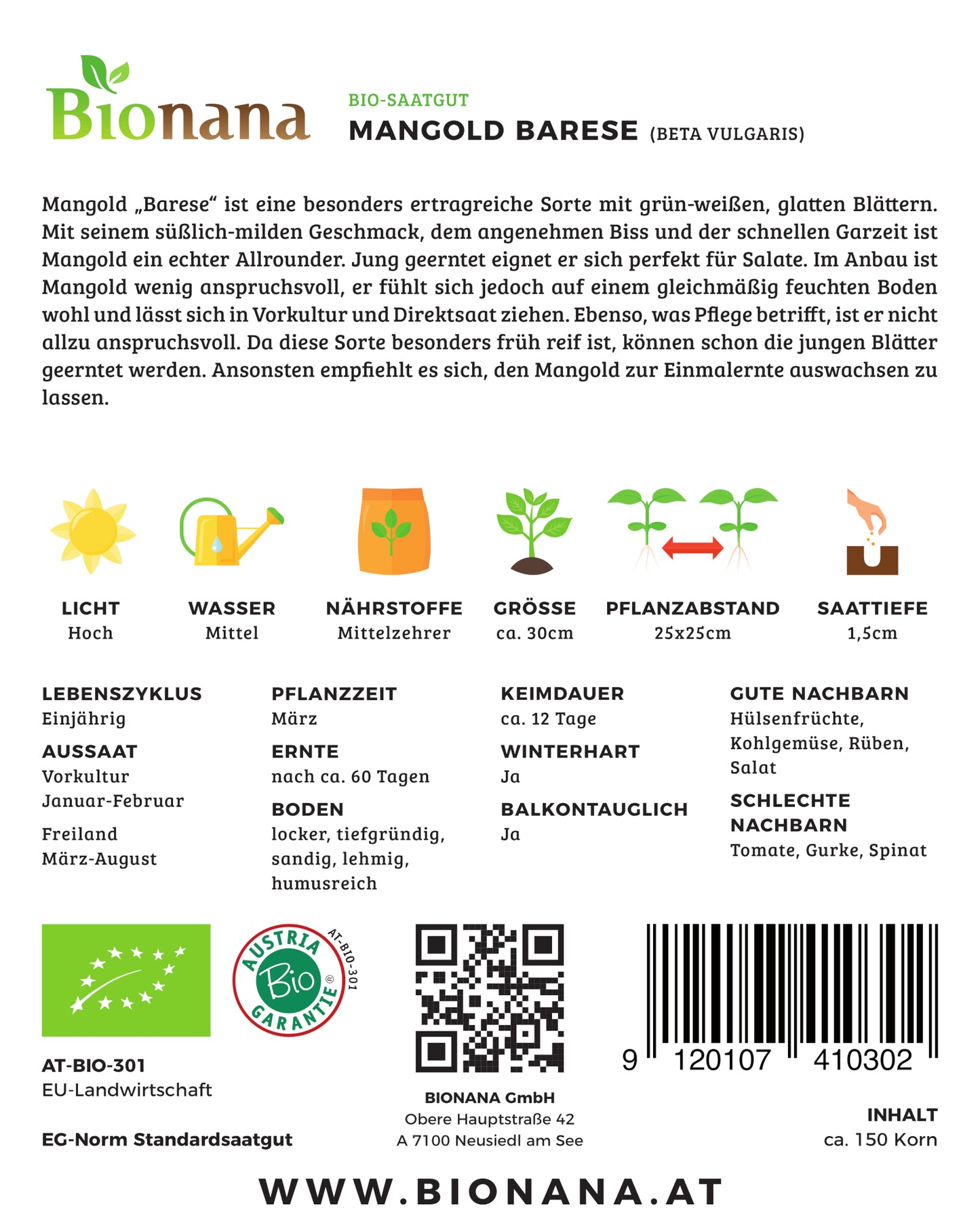 Artikelbild 2 von "BIO Mangold Barese [MHD 12/2023]" aus der Kategorie Mangoldsamen