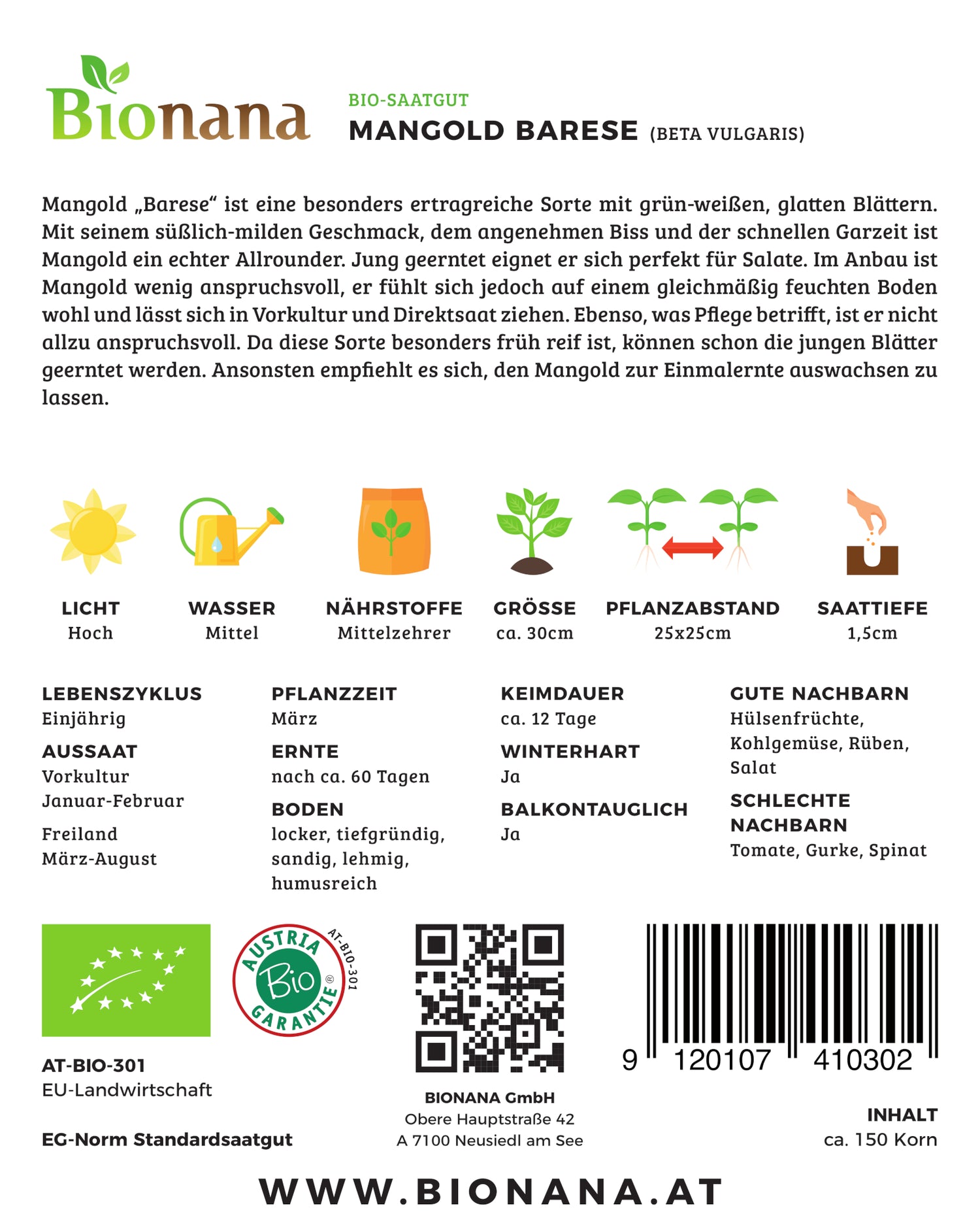 Artikelbild 2 von "BIO Mangold Barese [MHD 12/2023]" aus der Kategorie Mangoldsamen