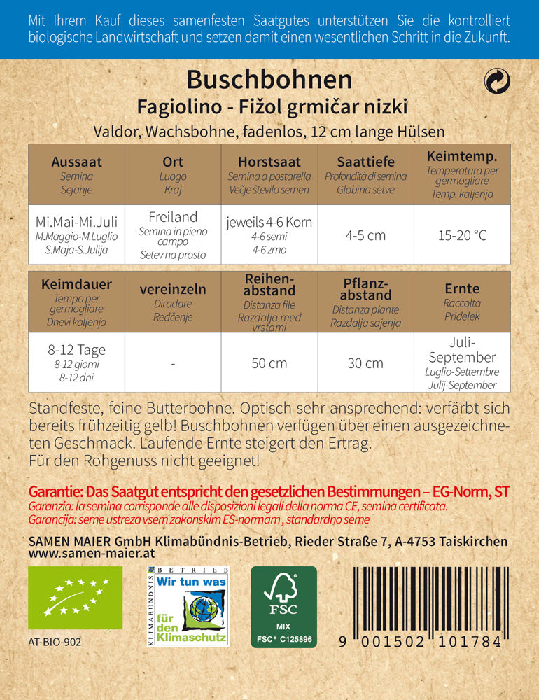 Artikelbild 2 von "BIO Buschbohne Valdor gelb" aus der Kategorie Buschbohnensamen