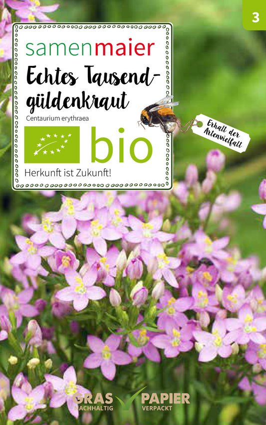 Wildblüte Echtes Tausendgüldenkraut | BIO Heilpflanzensamen von Samen Maier