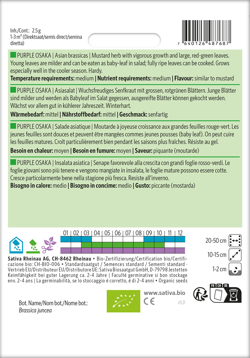 Artikelbild 2 von "BIO Asiasalat Purple Osaka" aus der Kategorie Asiasalatsamen