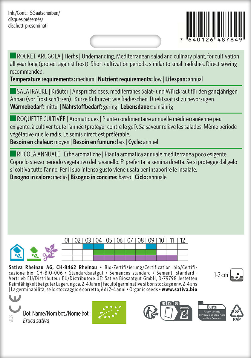 Artikelbild 3 von "BIO Salatrauke (Saatscheiben) [MHD 12/2025]"