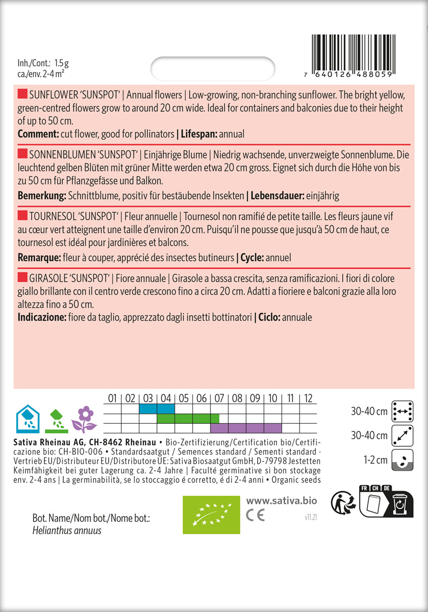 Artikelbild 2 von "BIO Sonnenblume Sunspot [MHD 12/2024]" aus der Kategorie Sonnenblumensamen
