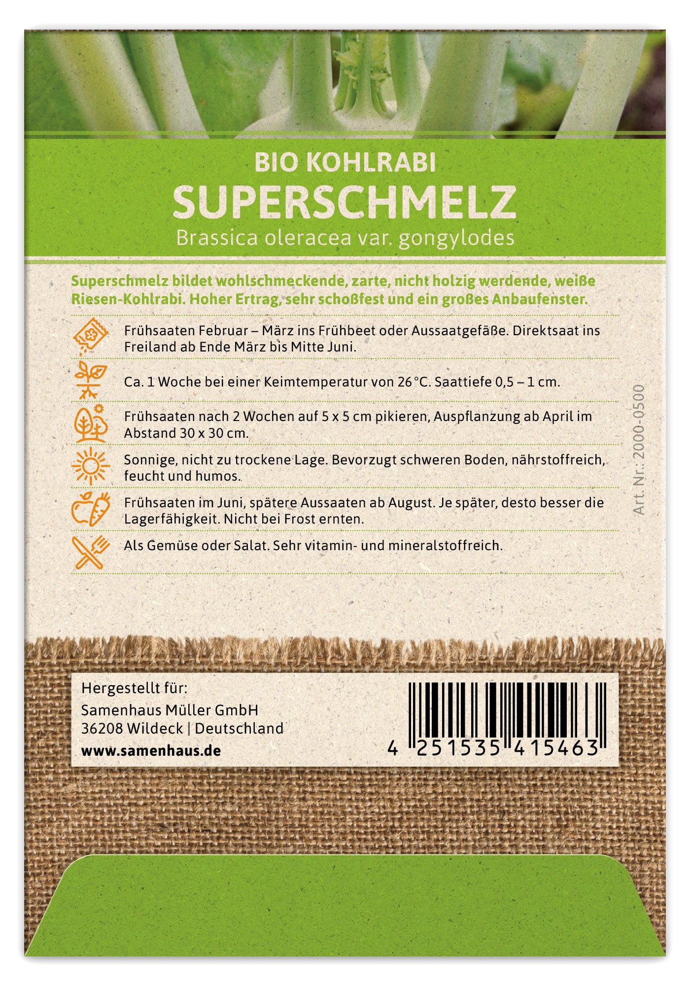 Artikelbild 2 von "BIO Kohlrabi Superschmelz" aus der Kategorie Kohlrabisamen