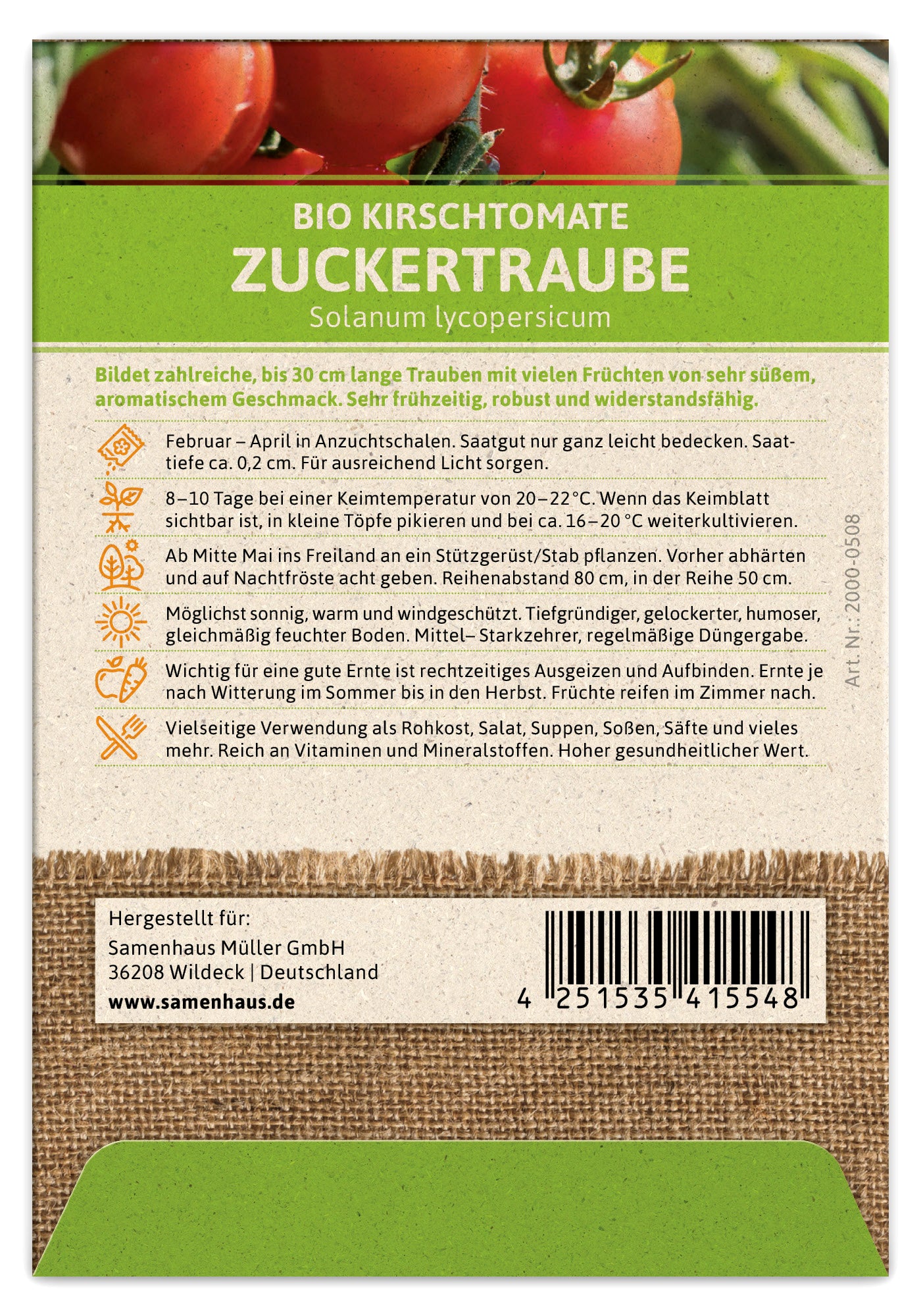 Artikelbild 2 von "BIO Kirschtomate Zuckertraube" aus der Kategorie Kirschtomatensamen