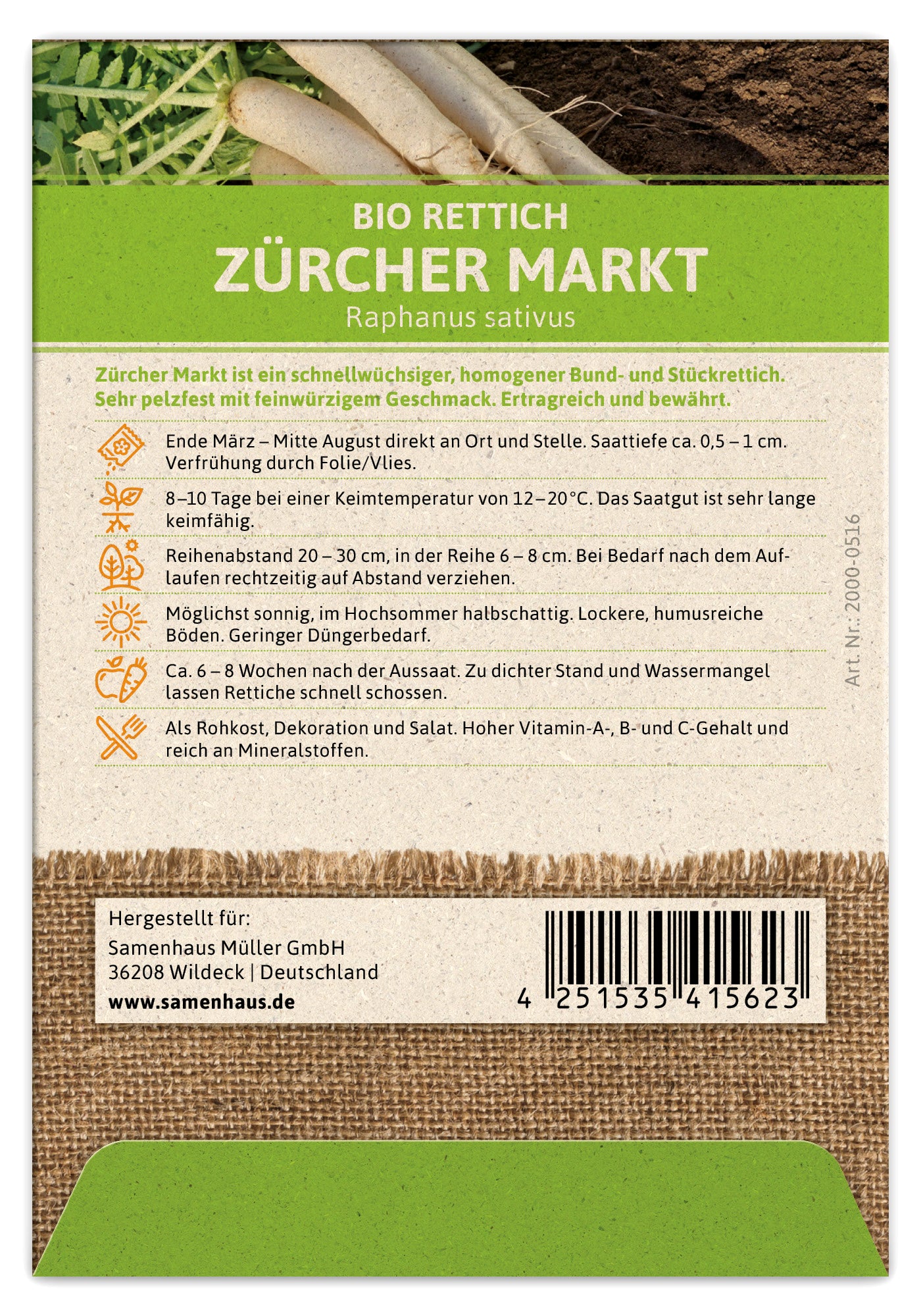 Artikelbild 2 von "BIO Rettich Zürcher Markt" aus der Kategorie Rettichsamen