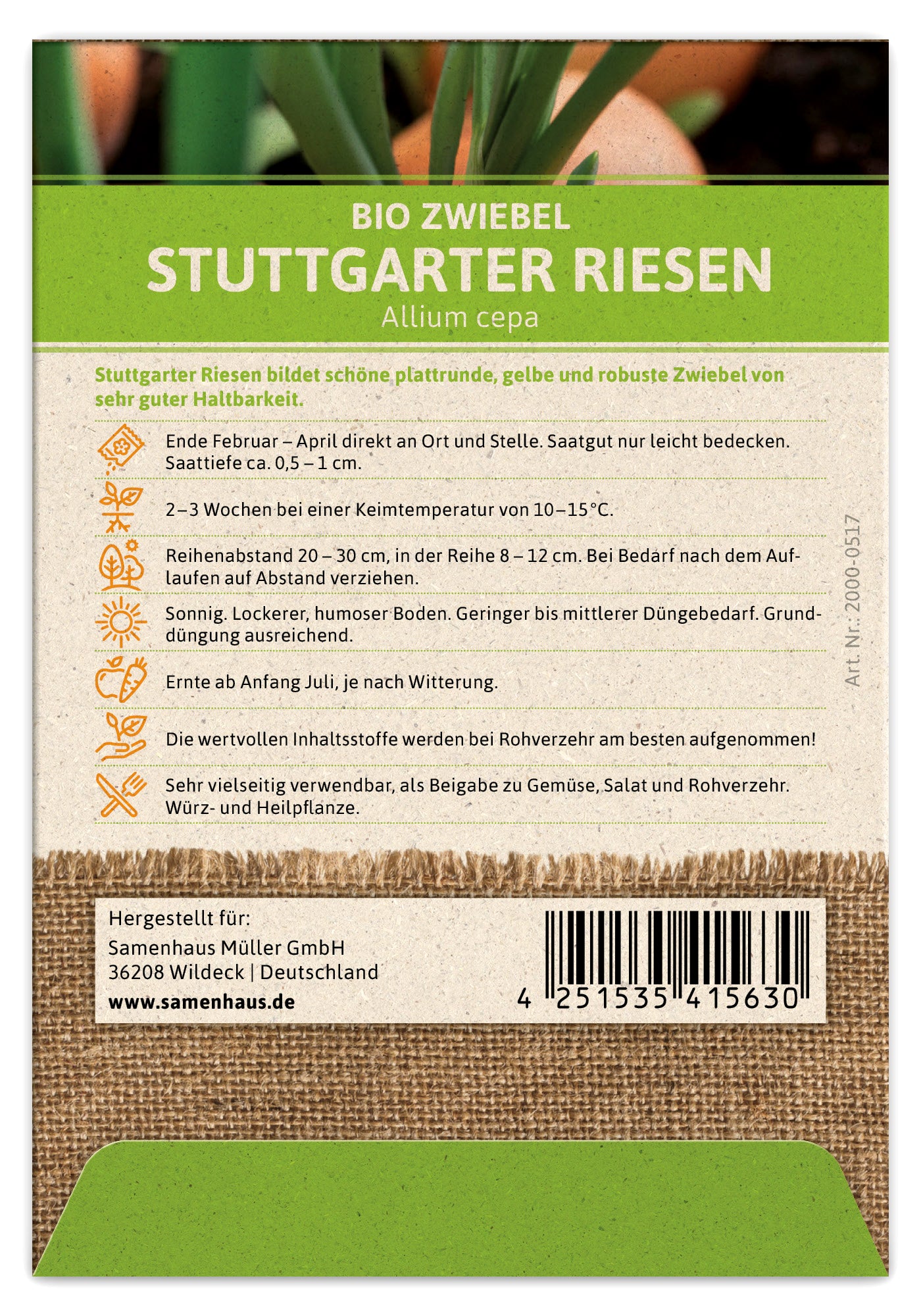 Artikelbild 2 von "BIO Zwiebel Stuttgarter Riesen" aus der Kategorie Zwiebelsamen