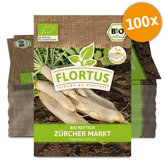 Rettich Zürcher Markt (100 Stück) | BIO Rettichsamen von FLORTUS