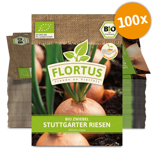 Zwiebel Stuttgarter Riesen (100 Stück) | BIO Zwiebelsamen von FLORTUS