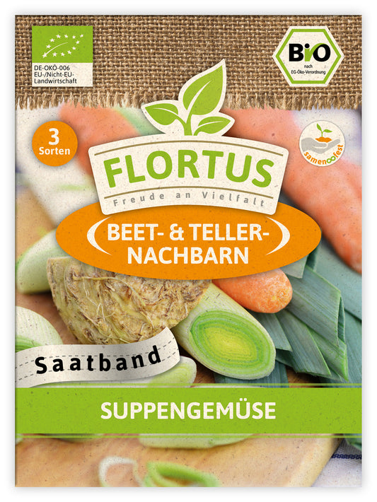 Suppengemüse (Saatband) | BIO Saatbänder & Saatplatten von FLORTUS