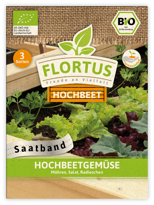 Hochbeetgemüse (Saatband) | BIO Saatbänder & Saatplatten von FLORTUS