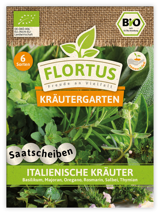Italienische Kräuter (Saatscheiben) | BIO Saatbänder & Saatplatten von FLORTUS