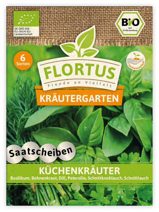 Küchenkräuter (Saatscheiben) | BIO Saatbänder & Saatplatten von FLORTUS