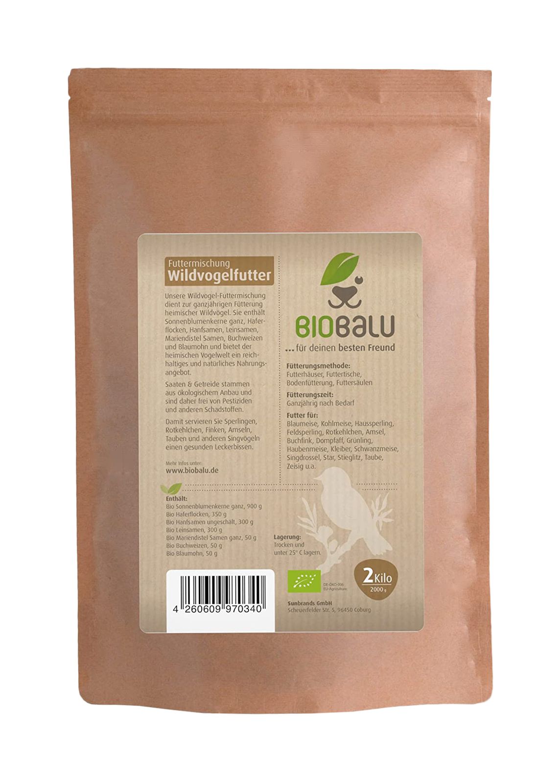 Artikelbild 2 von "BIO Wildvogel Futter (2 kg)" aus der Kategorie Wildvogelfutter