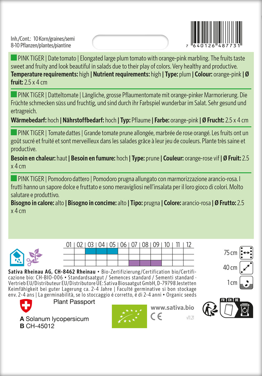 Artikelbild 2 von "BIO Datteltomate Pink Tiger" aus der Kategorie Stabtomatensamen