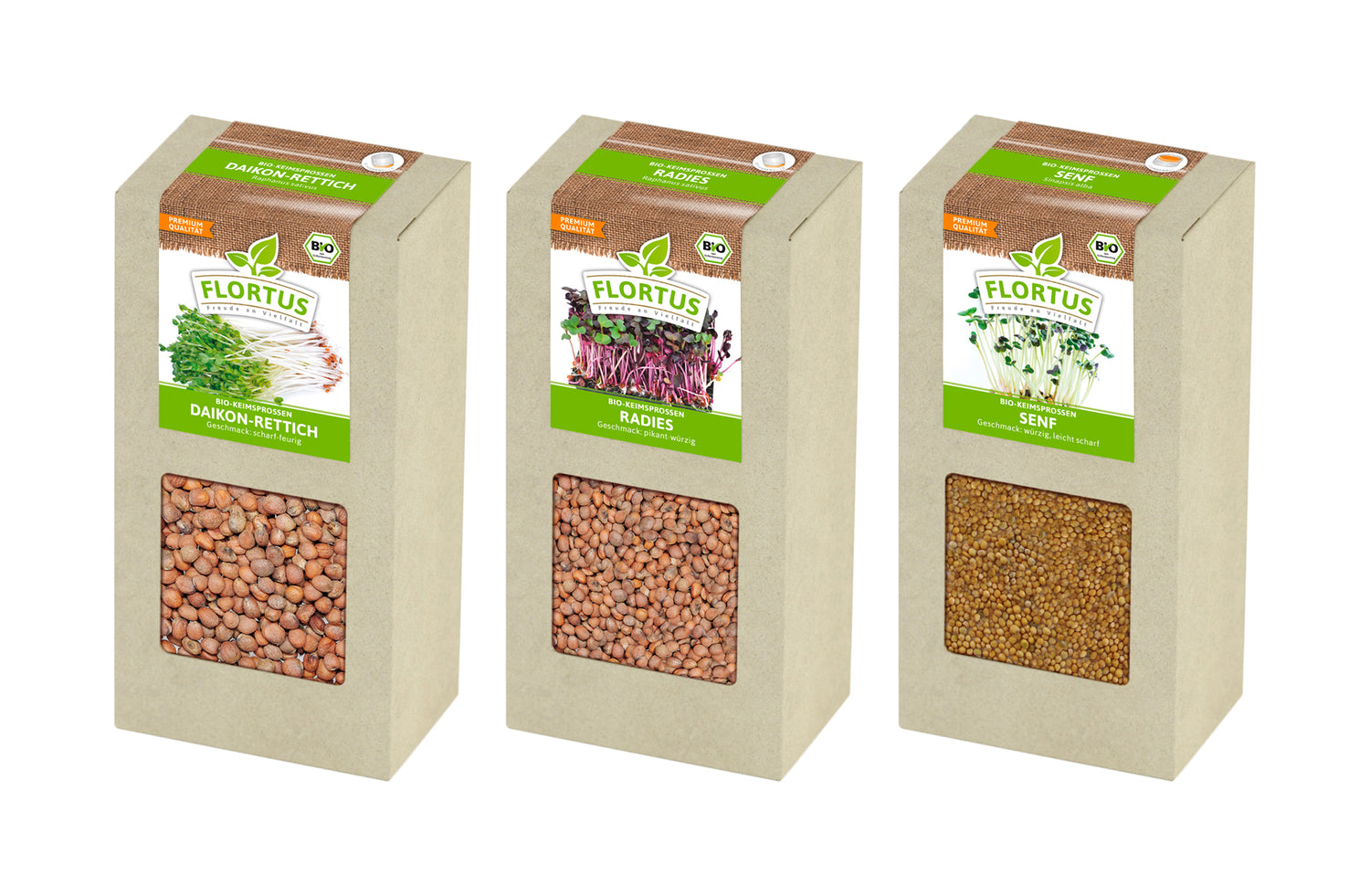 Artikelbild 1 von "BIO Keimsprossen Set "Scharf" mit 3 Sorten (600 g)"
