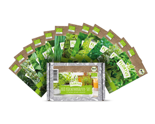 BIO Küchenkräuter-Set (12 Sorten) | BIO Kräutersamen Sets von FLORTUS