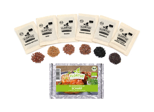 Keimsprossen Set Scharf (6 Sorten) | BIO Keimsprossen Sets von FLORTUS