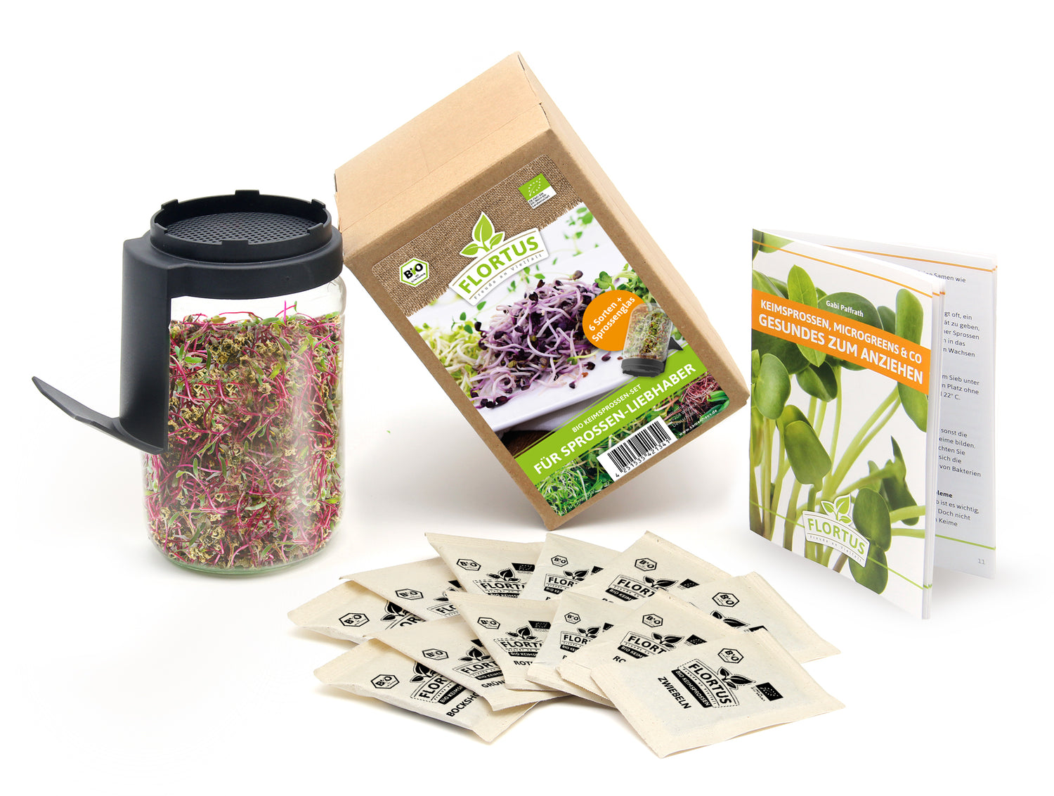 Artikelbild 1 von "BIO Keimsprossen Anzuchtset - Für Sprossenliebhaber (6 Sorten)"