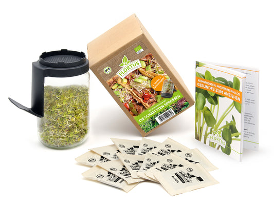 Keimsprossen Anzuchtset - Die schärfsten Sprossen (6 Sorten) | BIO Keimsprossen Sets von FLORTUS