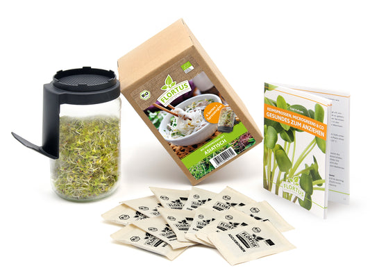 Keimsprossen Anzuchtset - Asiatisch (6 Sorten) | BIO Keimsprossen Sets von FLORTUS