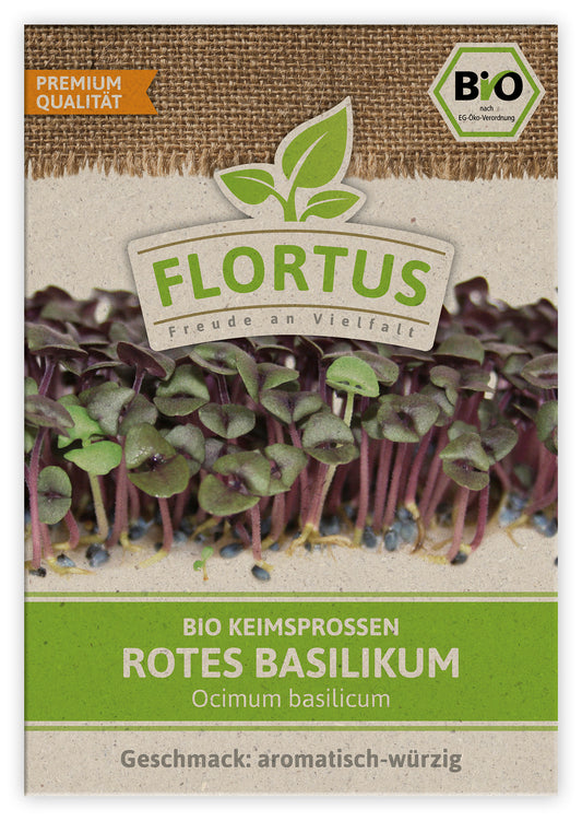 Keimsprossen Rotes Basilikum | BIO Keimsprossen von FLORTUS