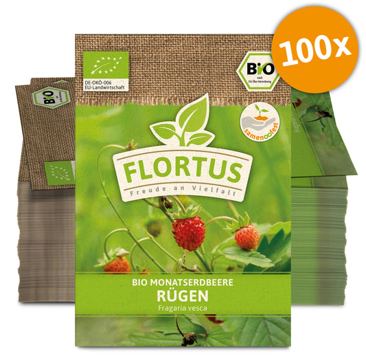 Monatserdbeere Rügen (100 Tütchen) | BIO Erdbeersamen von FLORTUS