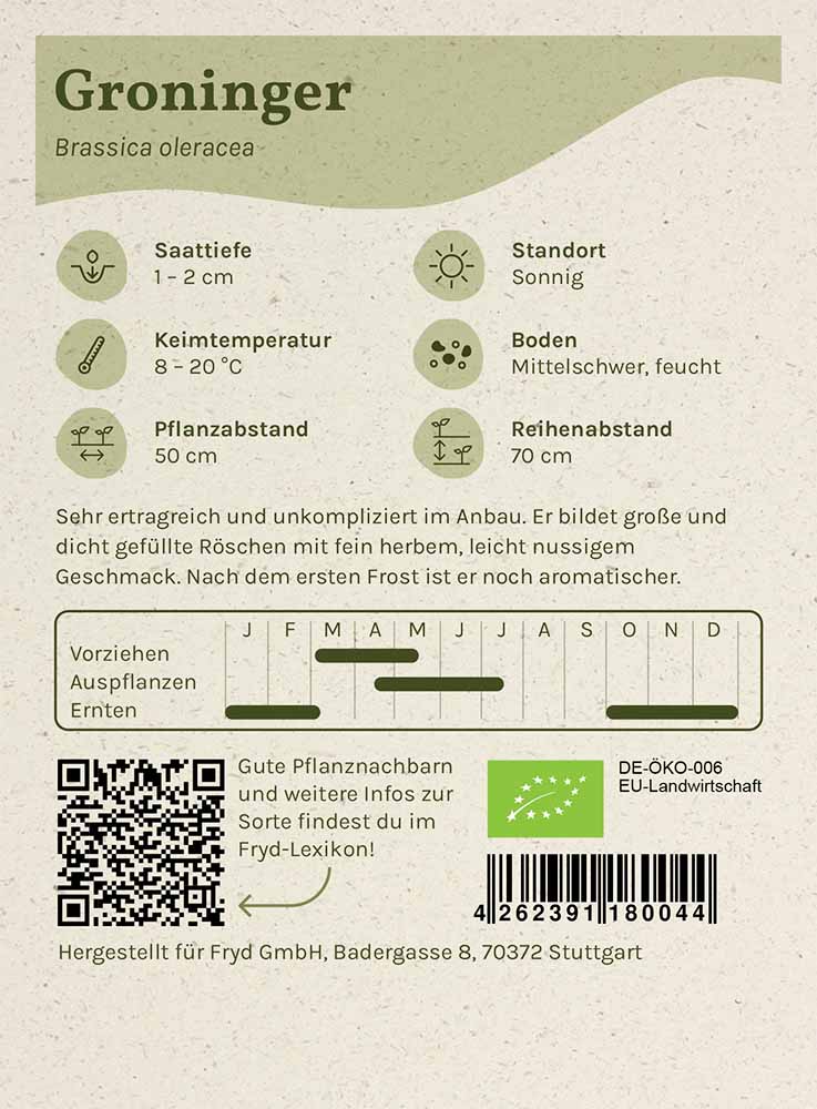 Artikelbild 2 von "Fryd BIO Rosenkohl Groninger" aus der Kategorie Rosenkohlsamen