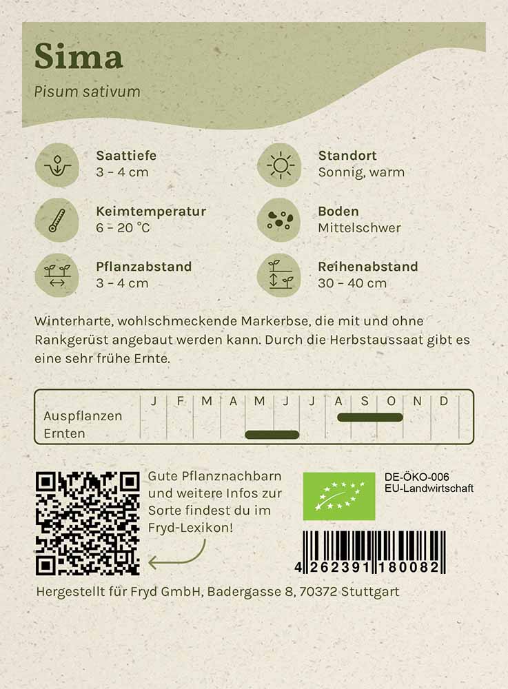 Artikelbild 2 von "Fryd BIO Wintererbse Sima" aus der Kategorie Erbsensamen