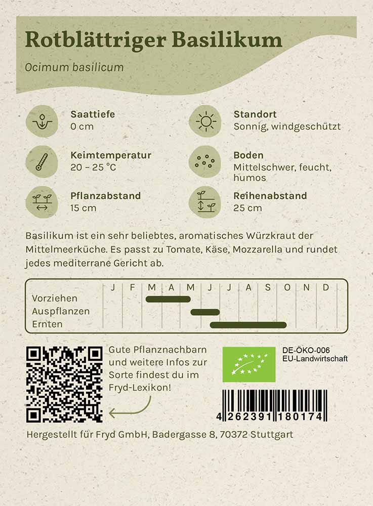 Artikelbild 2 von "Fryd BIO Basilikum rotblättrig" aus der Kategorie Basilikumsamen