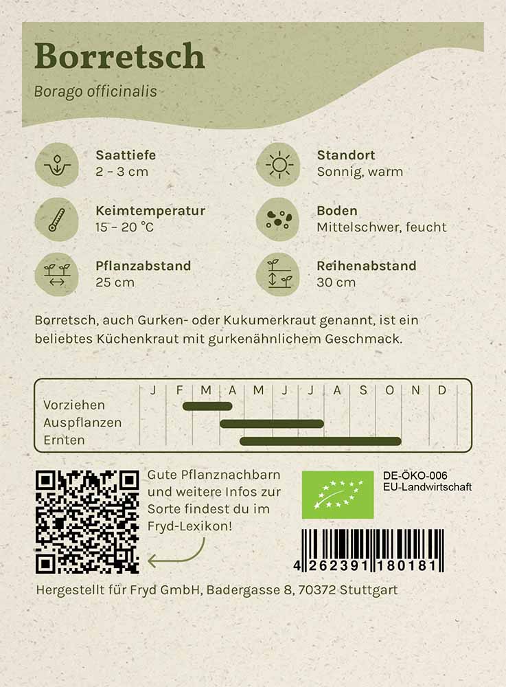 Artikelbild 2 von "Fryd BIO Borretsch" aus der Kategorie Borretschsamen