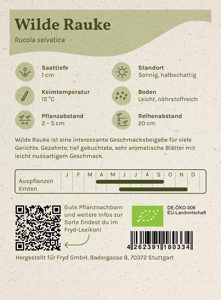 Artikelbild 2 von "Fryd BIO Wilde Rauke" aus der Kategorie Rucola- / Raukesamen